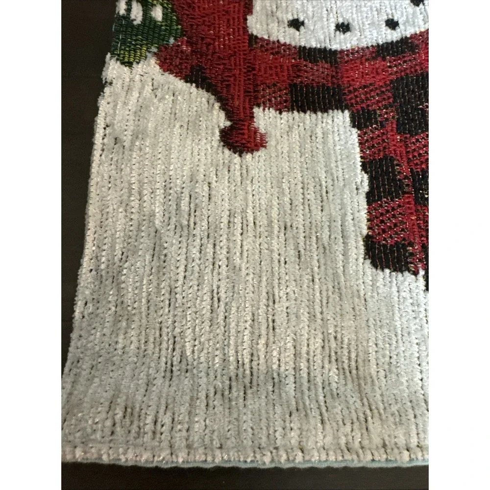 St. Nicholas Square Set of 4 Snowman & Snowflake Tapestry‎ Glitter Placemats